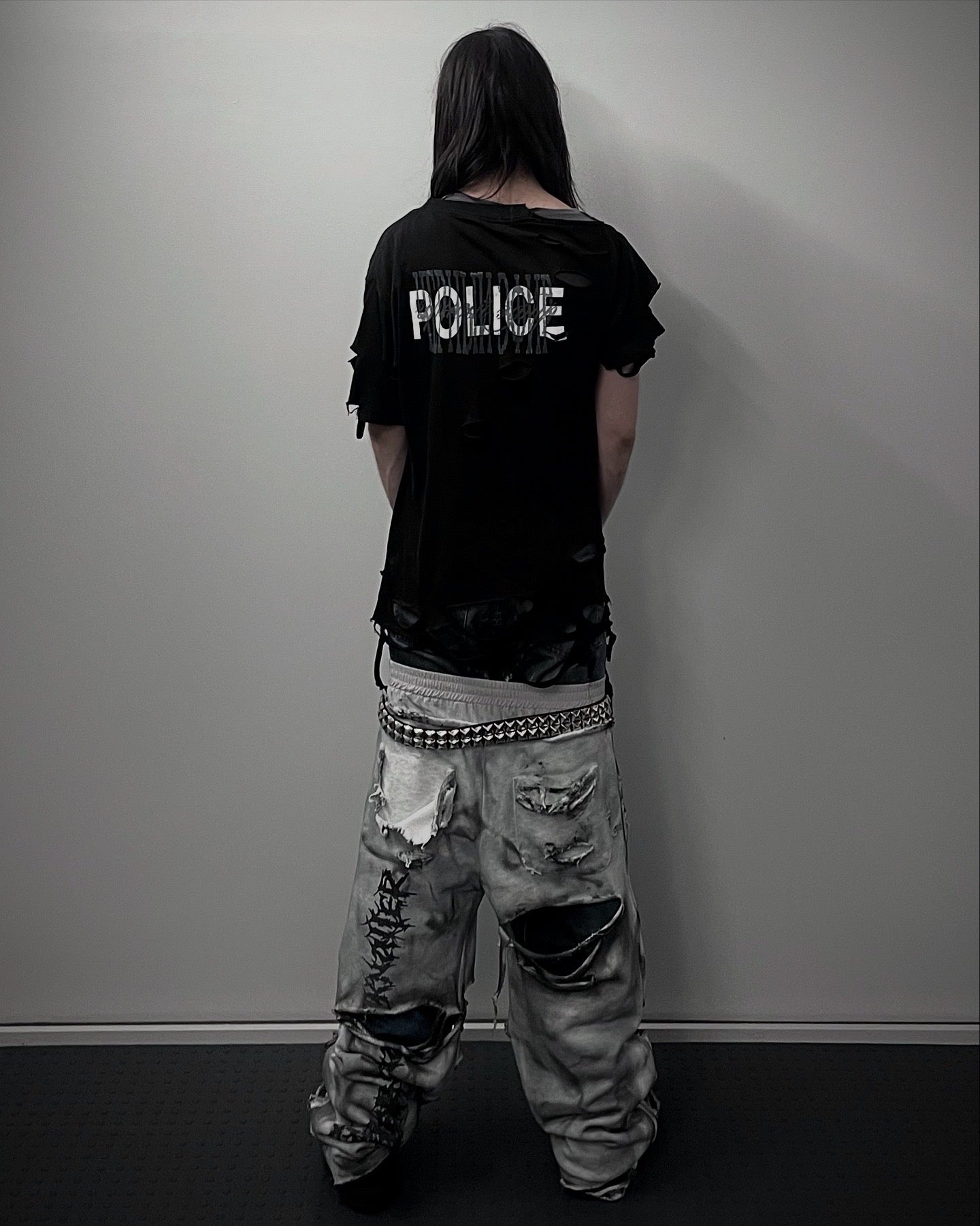 [Noir Ethel X KNALLER] Distressed Sweat Pants
